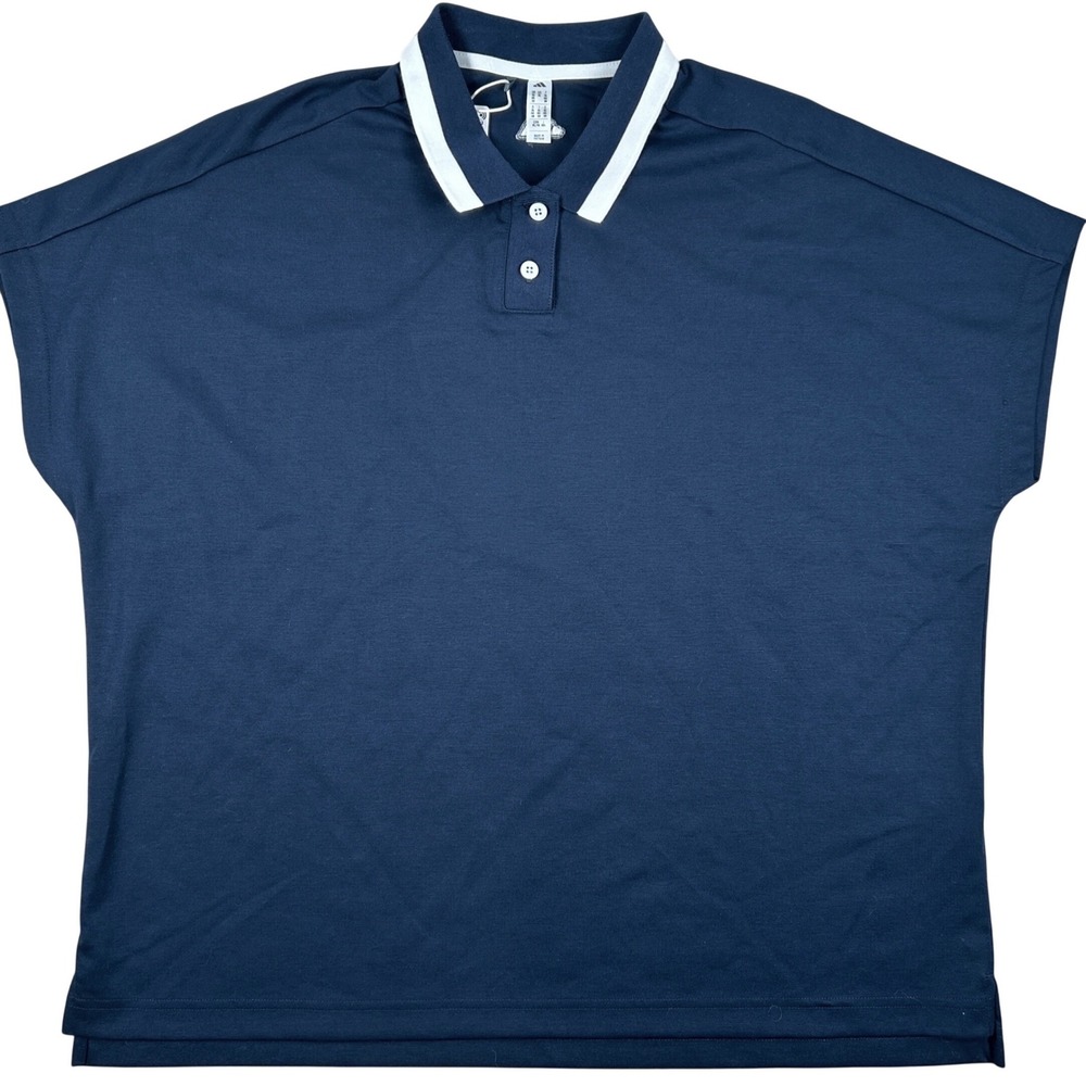 Adidas Go-To Golf Polo Women XL Navy Blue Athletic Sporty Preppy JC9244 NWT